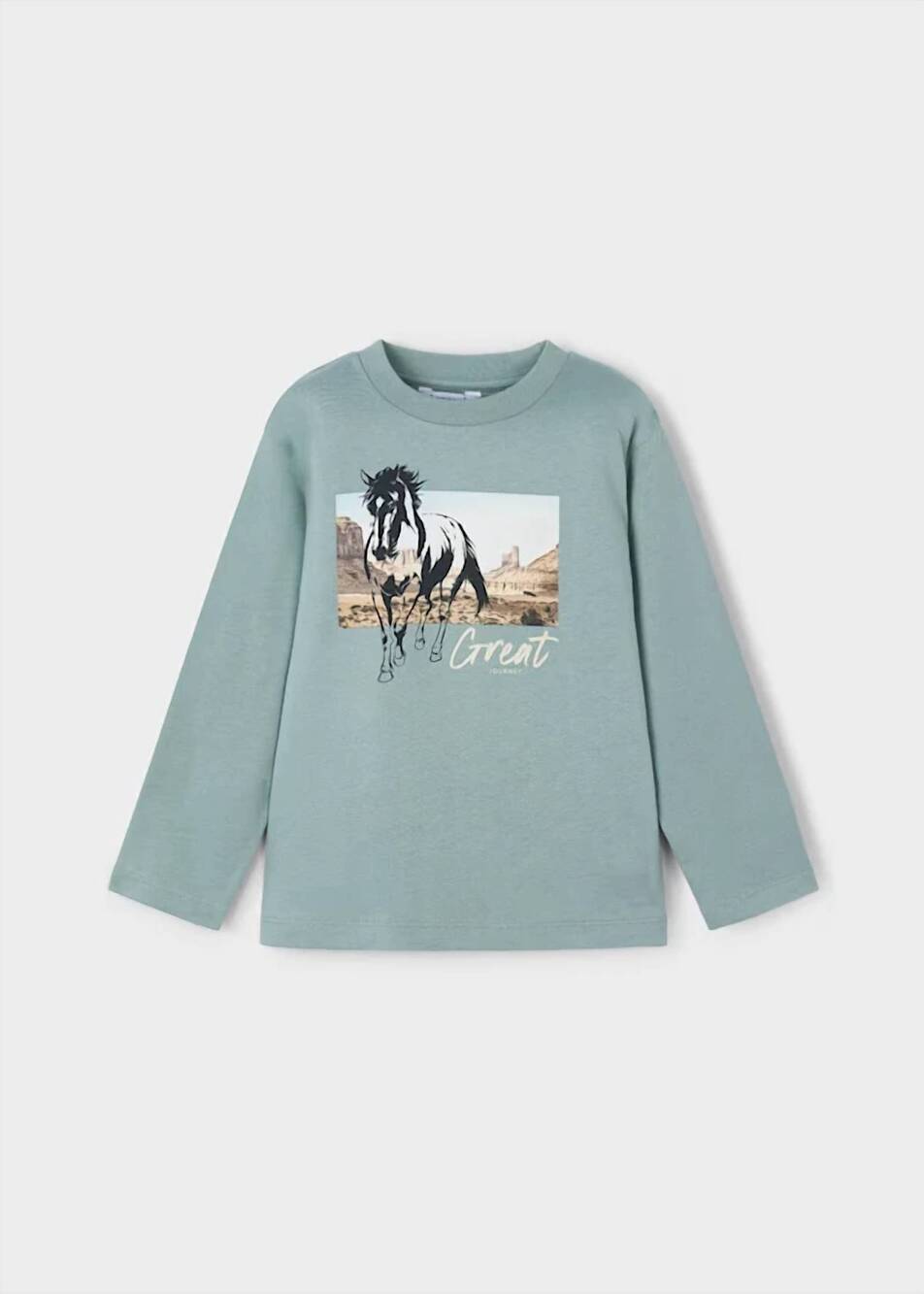 NEW MAYORAL boys long sleeve horse tee in glacier